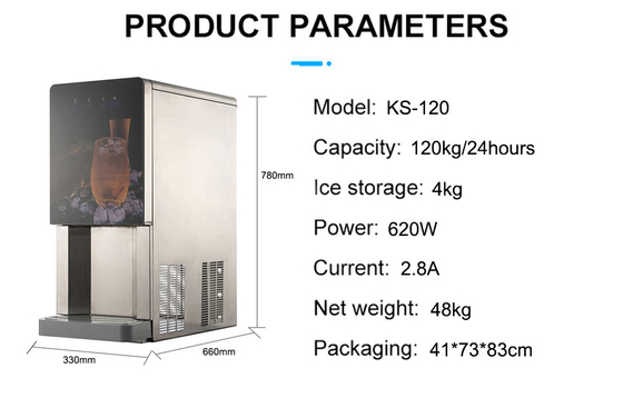 120 кг в день Водяной ледокольчик KS-120 с компрессором Cisco и хладагентом R404a
